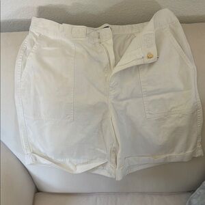Chaps White Bermuda Shorts Relaxed Fit Cotton